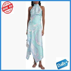 Satin Two Piece Skirt Set, Backless Top, Irregular Midi Skirt, Size X-Large